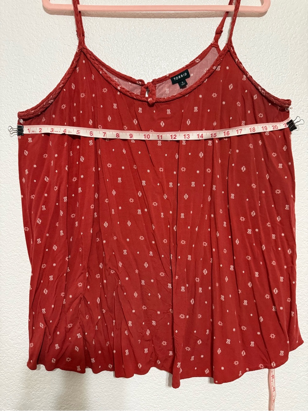 torrid rust red floral-print camisole with adjustable straps
